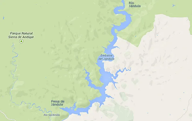 Embalse De Jándula Y Central Eléctrica Mapa